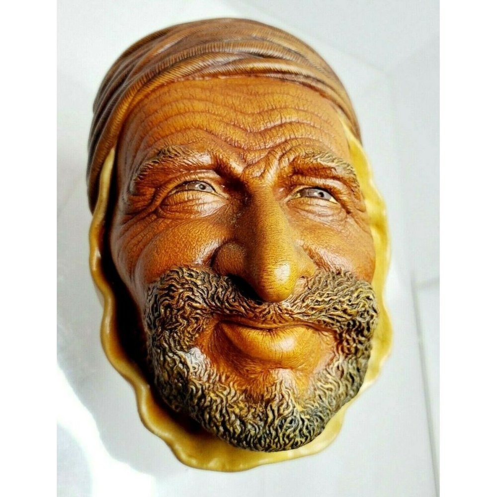 Bossons PERSIAN Chalkware Head Wall Plaque Congleton England 1961 Vintage